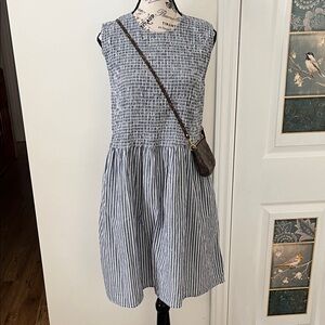 French Connection Blue and White Striped Mini Dress